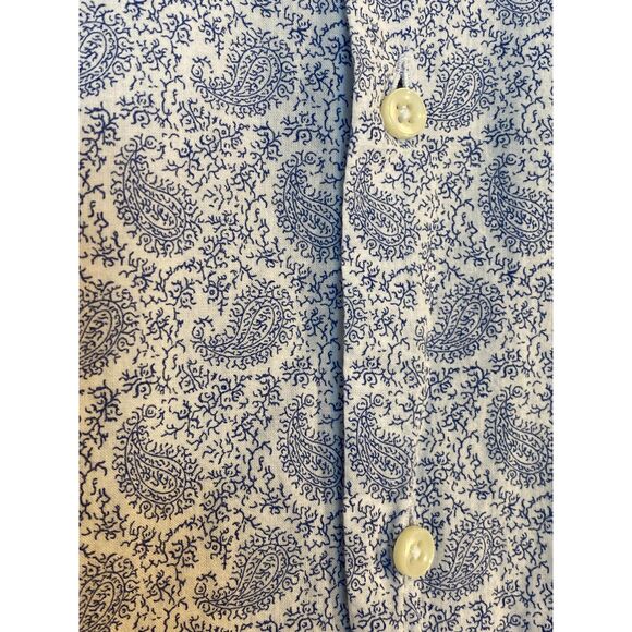 Zara Man Tailoring Slim Fit Long Sleeve Button Down Shirt Size M White Blue - Picture 4 of 11